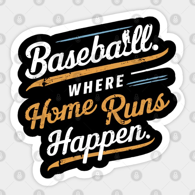 Baseball Where Home Run Happen Sticker by NomiCrafts
